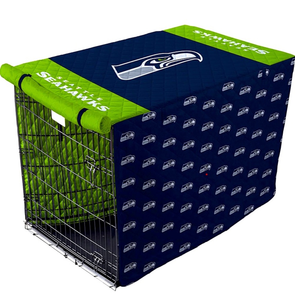 Pegasus Sports NFL Seattle Seahawks Pet Crate Cover, College Navy, 42-Inch
